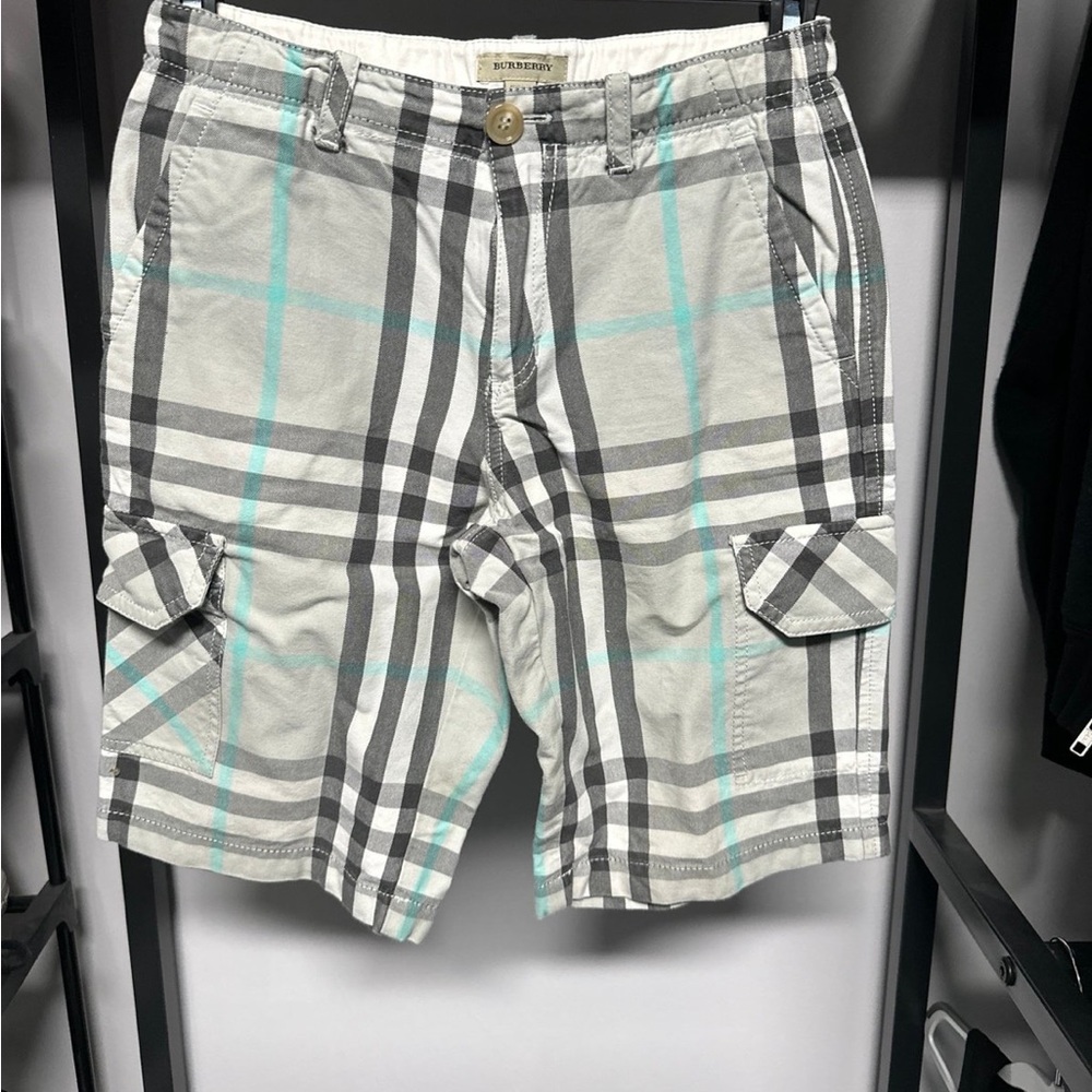 Boys Burberry Gray Plaid Shorts